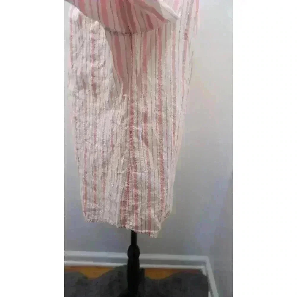 Emily D Women’s Striped Lurex Blouse with Fluted Sleeves (Size M) - Picture 8 of 14